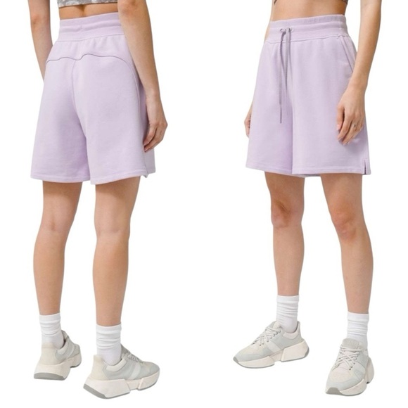 Lululemon Shorts All Yours High Rise Lavender Purple Cotton Size 10 Medium - Picture 1 of 7